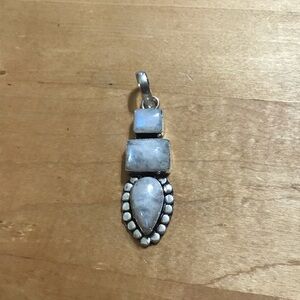 Dainty, Flashy Moonstone Pendant Necklace - 925 Plated/Stamped